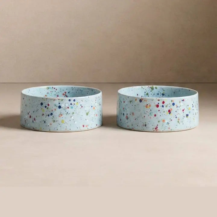 The Splatter Pet Bowl Set (Pack of 2) – Soft Blue