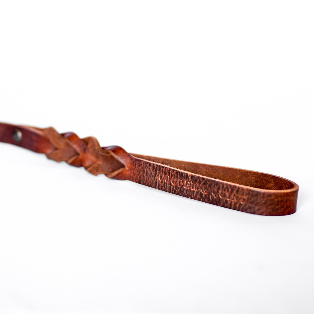Twisted Braided Leather Dog Leash – Heritage Brown | Handcrafted Italian Leather