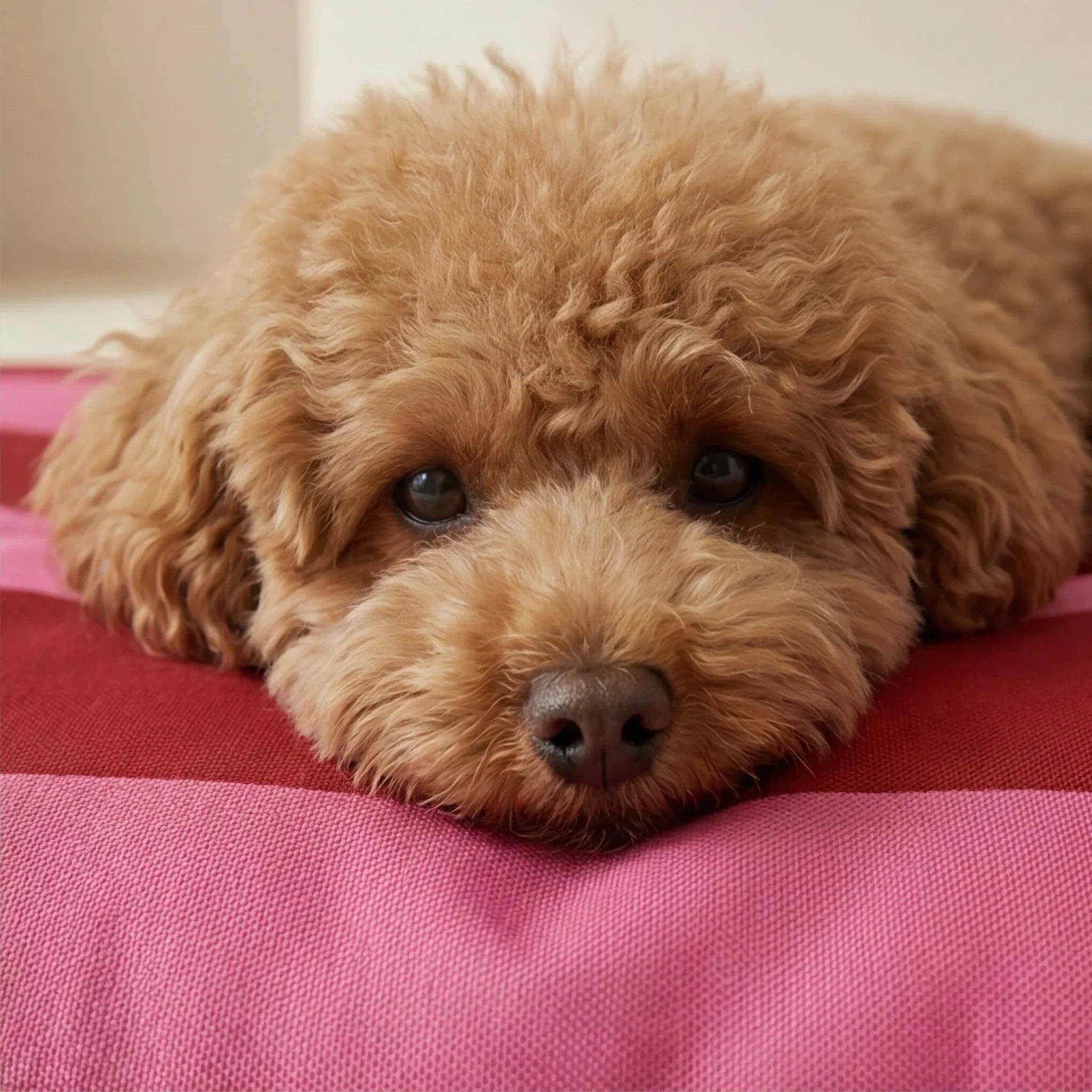 Large dog bed in Summer Stripes, fabric detail