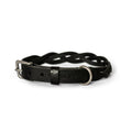 Twisted Braided Leather Dog Collar – Midnight Black | Handcrafted Italian Leather