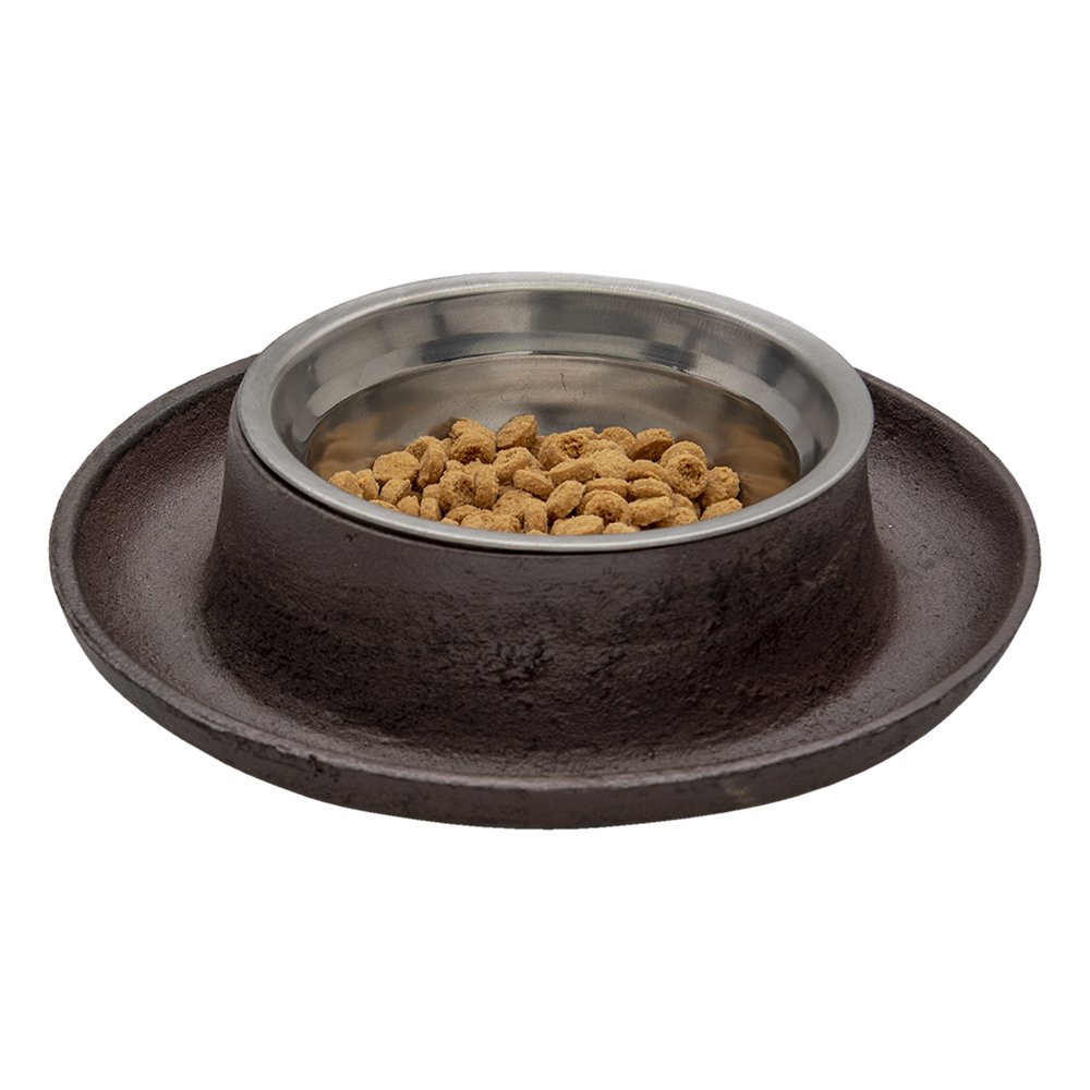 Industrial Chic Brown Iron Pet Bowl | 200ml Vintage Style Feeder