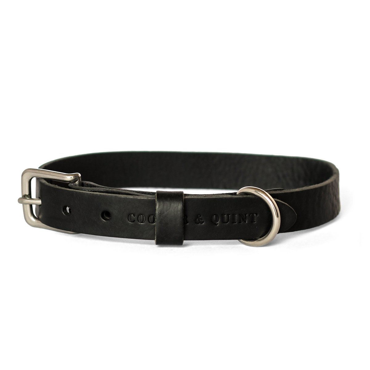 No Fuss Leather Dog Collar – Midnight Black | Minimalist Italian Leather