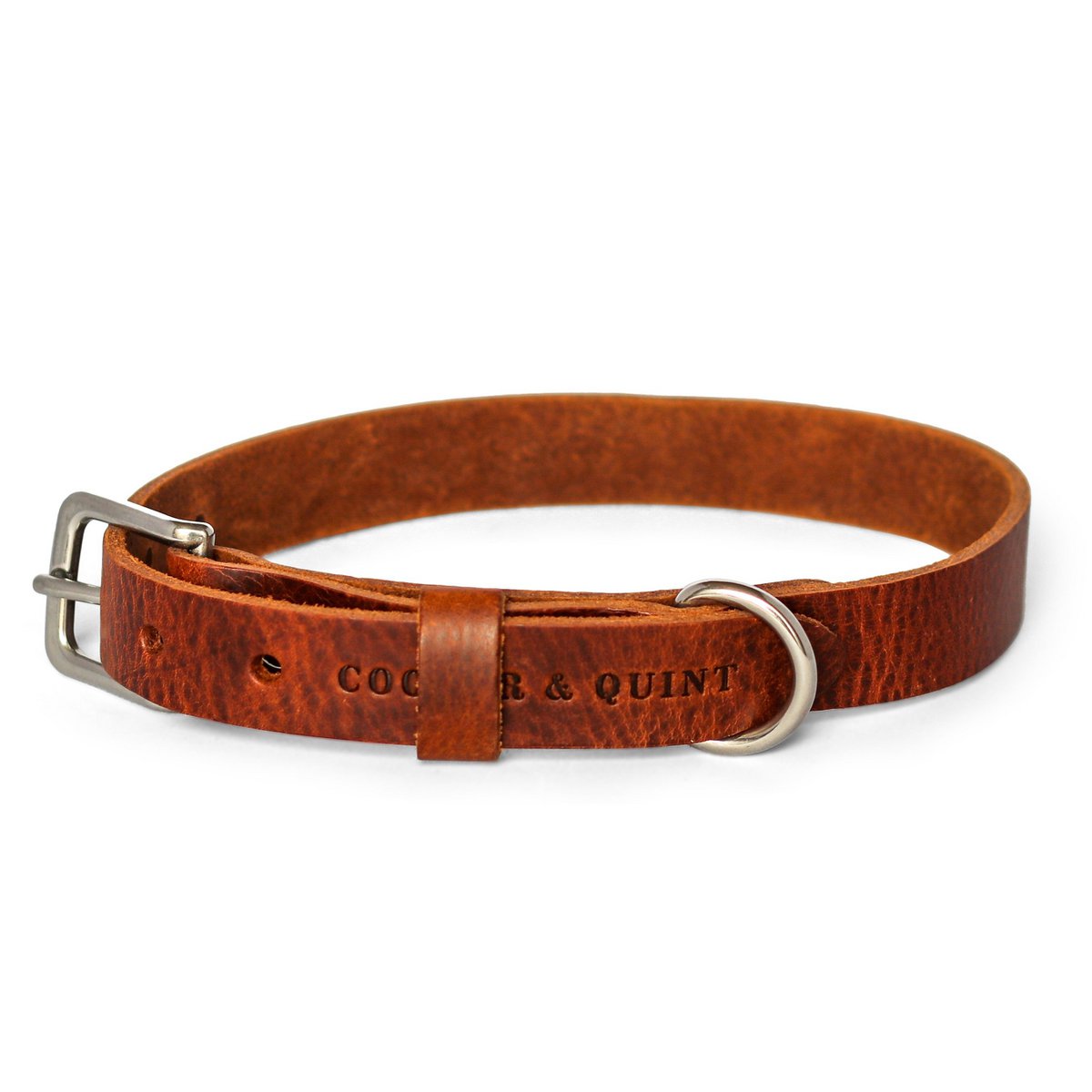 No Fuss Leather Dog Collar – Heritage Brown | Minimalist Italian Leather