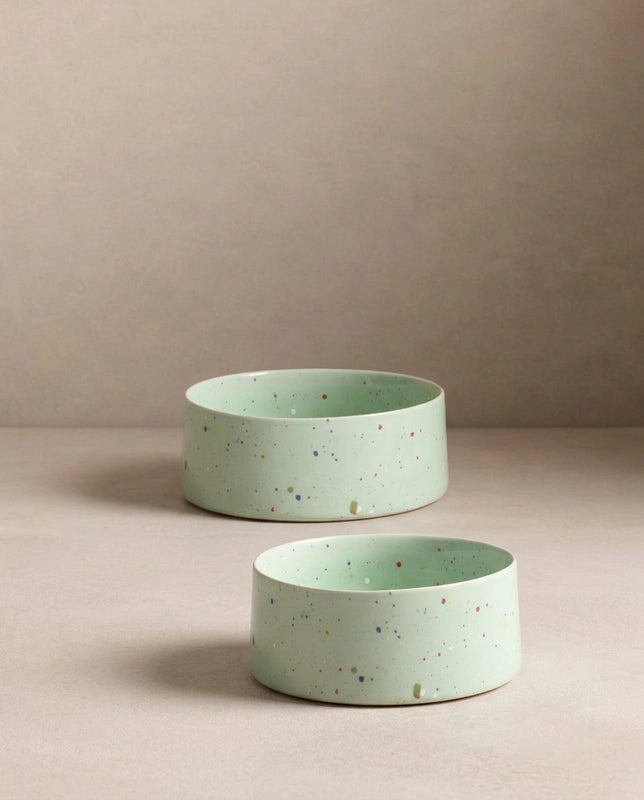 The Splatter Pet Bowl Set (Pack of 2) – Sage Green