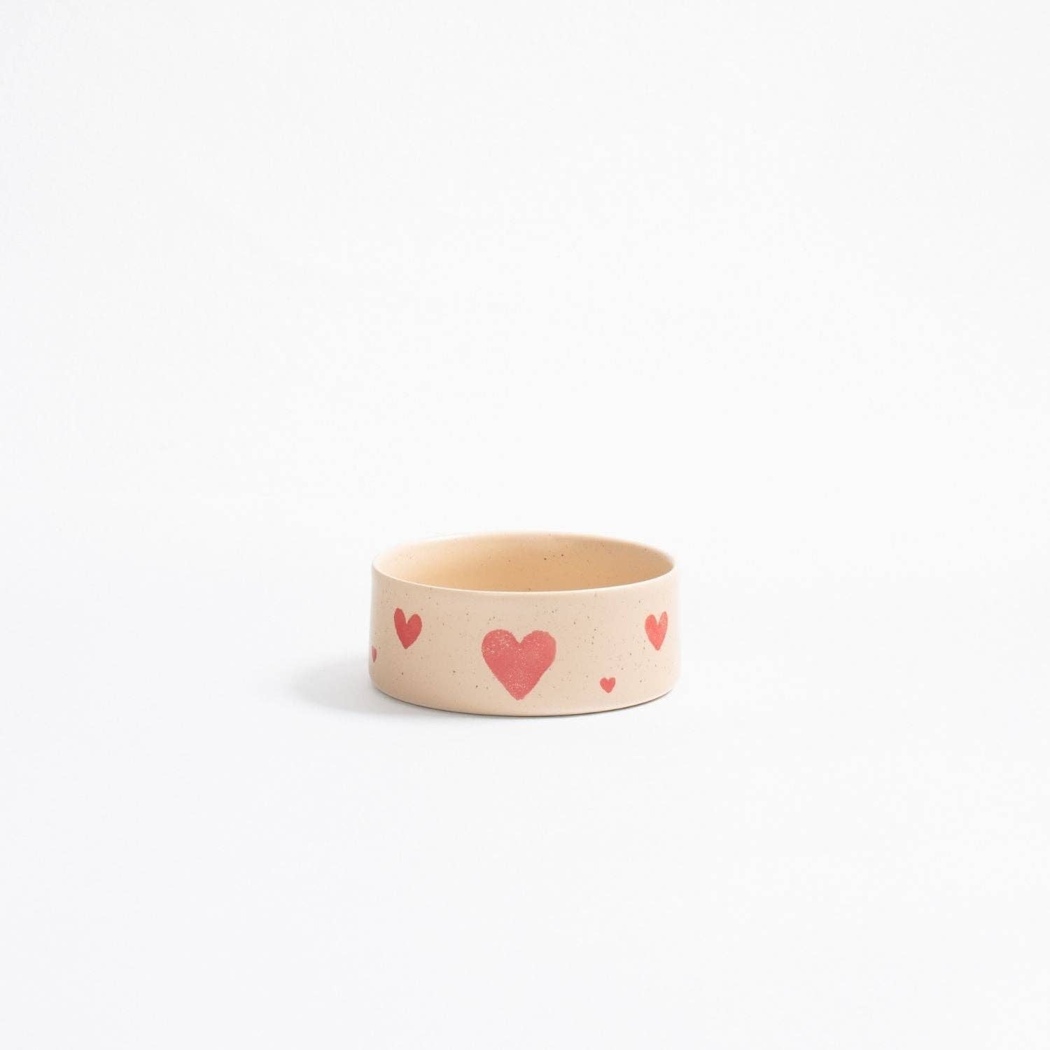 Cozy Hearts Handcrafted Stoneware Pet Bowl Set (Pack of 2)