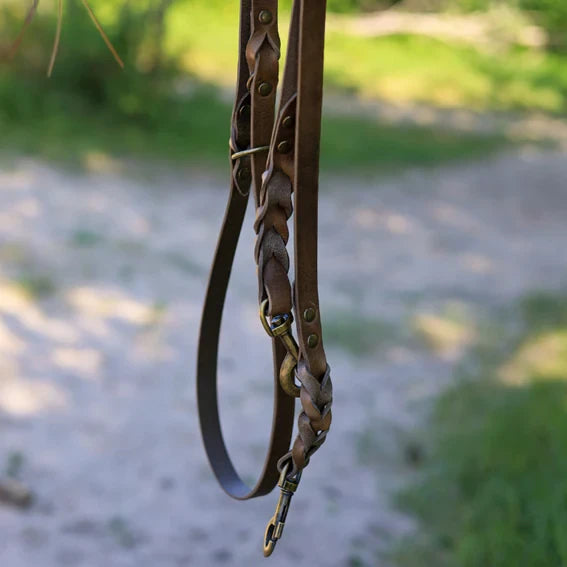 Twisted Switch 3-in-1 Braided Leather Leash – Stone Grey / Clay