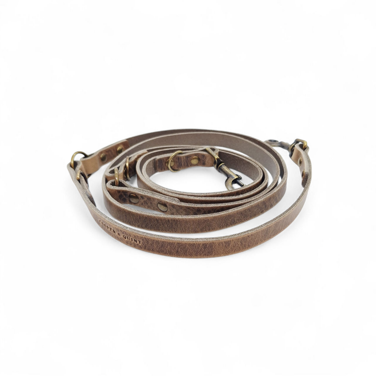 The Switch 3-in-1 Multi-Functional Leather Leash – Stone Grey / Clay