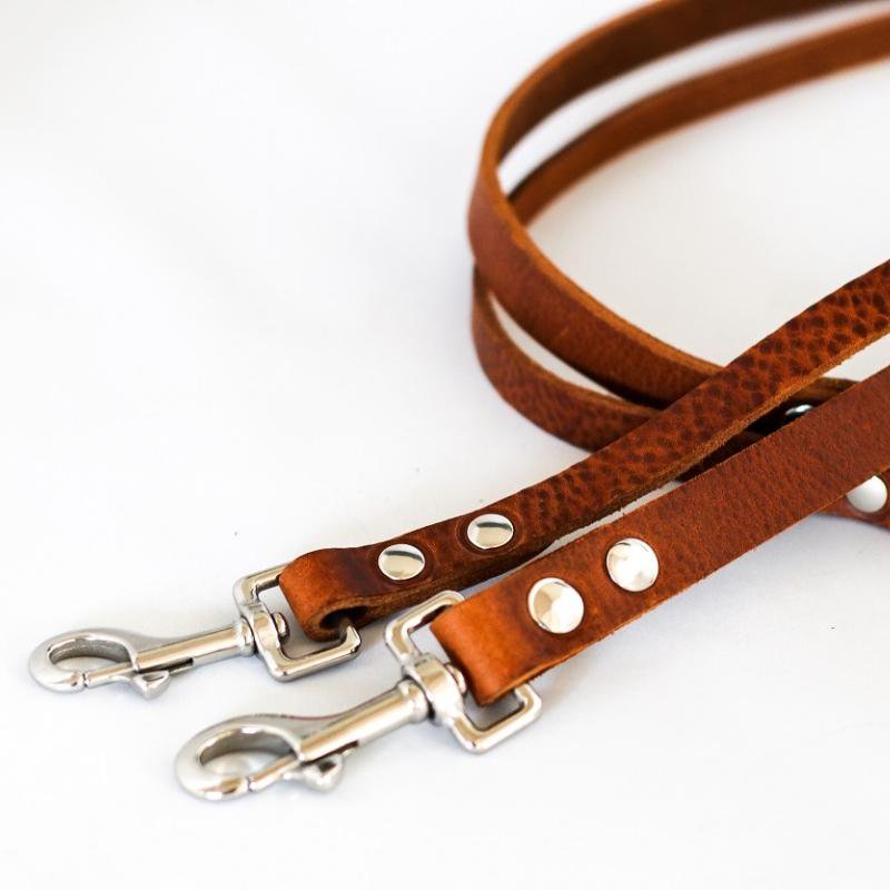 No Fuss Leather Dog Leash – Heritage Brown | Minimalist Italian Leather