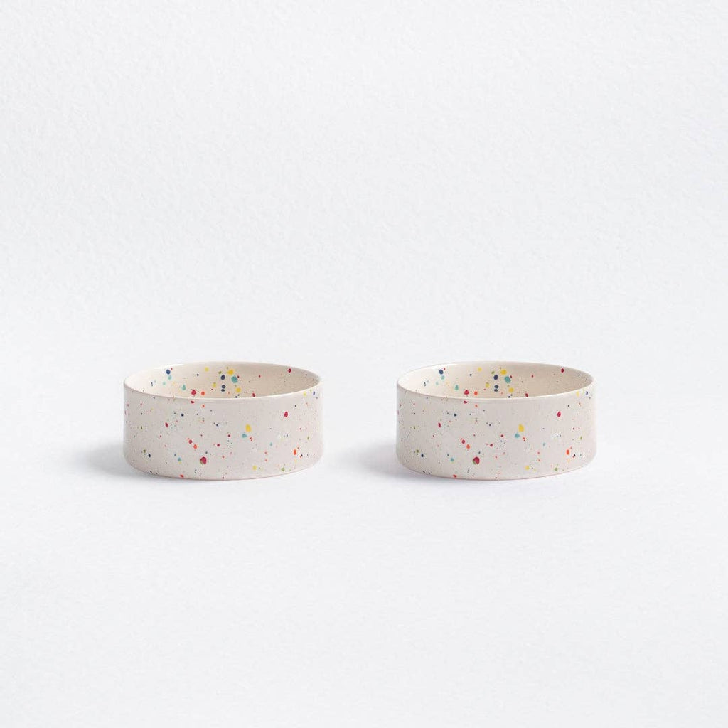 The Splatter Pet Bowl Set (Pack of 2) – Pure White