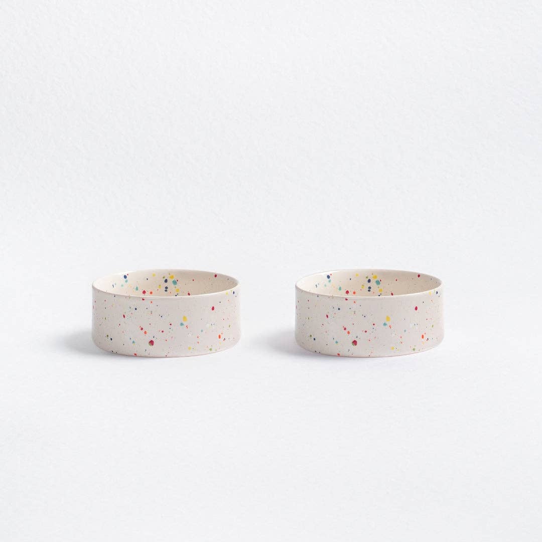 The Splatter Pet Bowl Set (Pack of 2) – Pure White