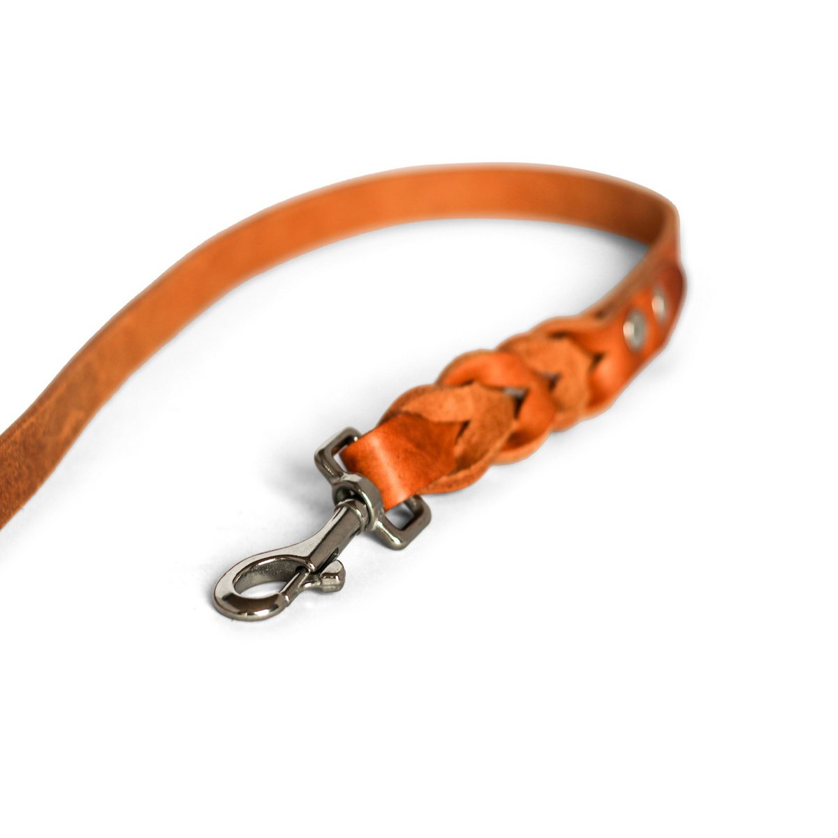 Twisted Braided Leather Dog Leash – Camel / Cognac | Handcrafted Luxury
