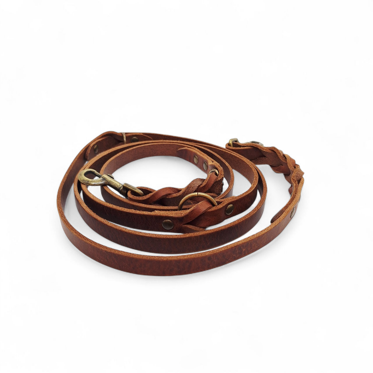 Twisted Switch 3-in-1 Braided Leather Leash – Heritage Brown | Adjustable & Hands-Free