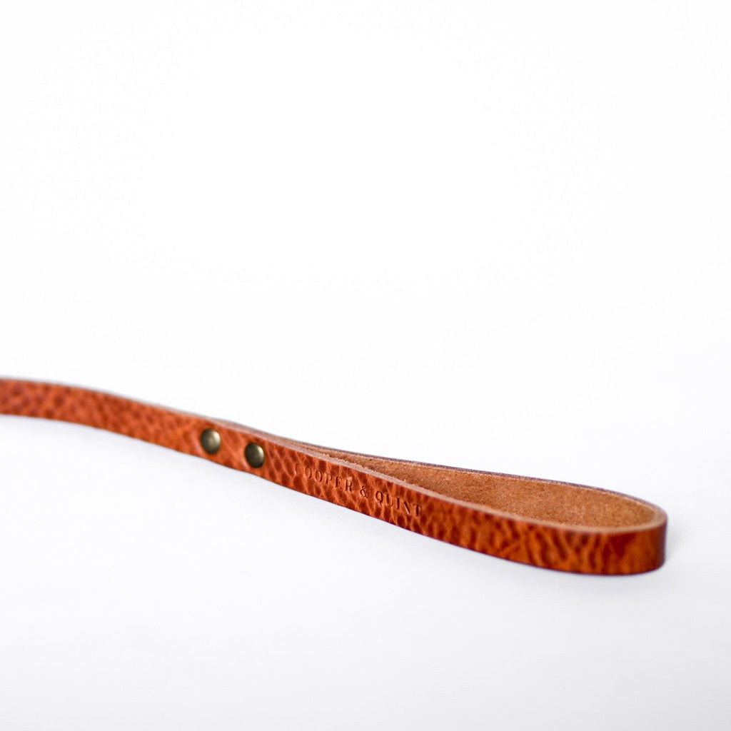 No Fuss Leather Dog Leash – Camel / Cognac | Minimalist Italian Leather