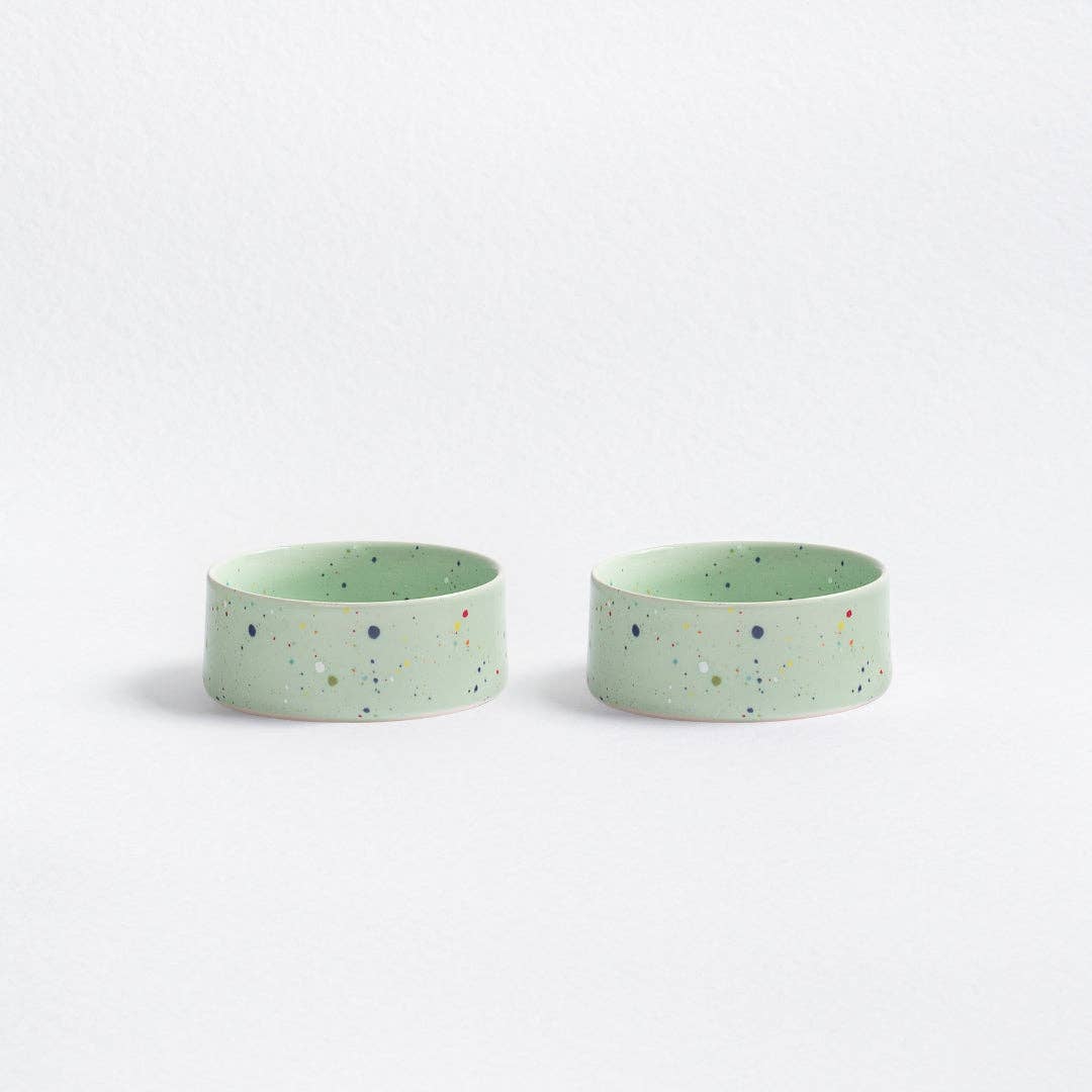 The Splatter Pet Bowl Set (Pack of 2) – Sage Green