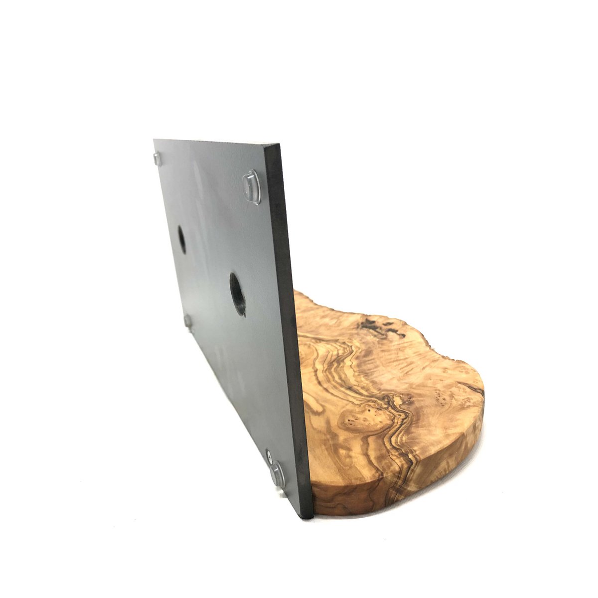 Feeding and drinking station "Cats only" 2x 0.4 liter DUO MOUNTAIN olive wood