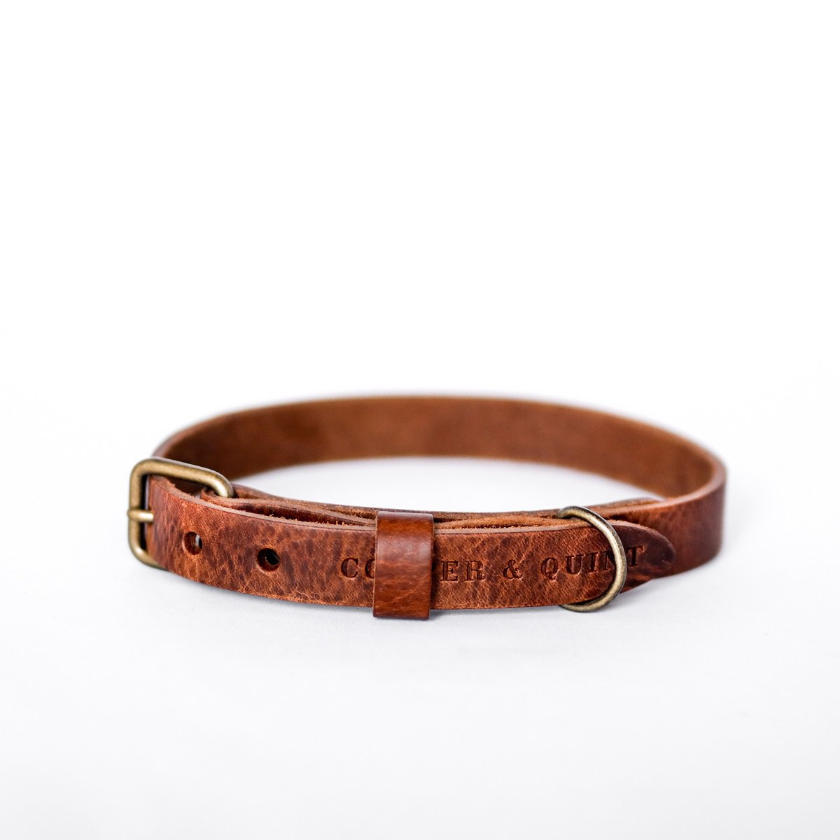 No Fuss Leather Dog Collar – Heritage Brown | Minimalist Italian Leather