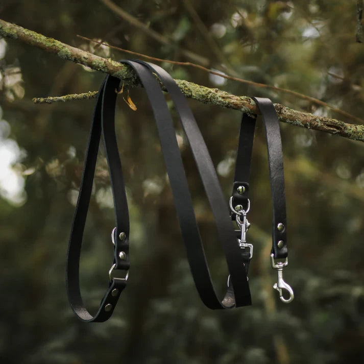The Switch 3-in-1 Multi-Functional Leather Leash – Midnight Black