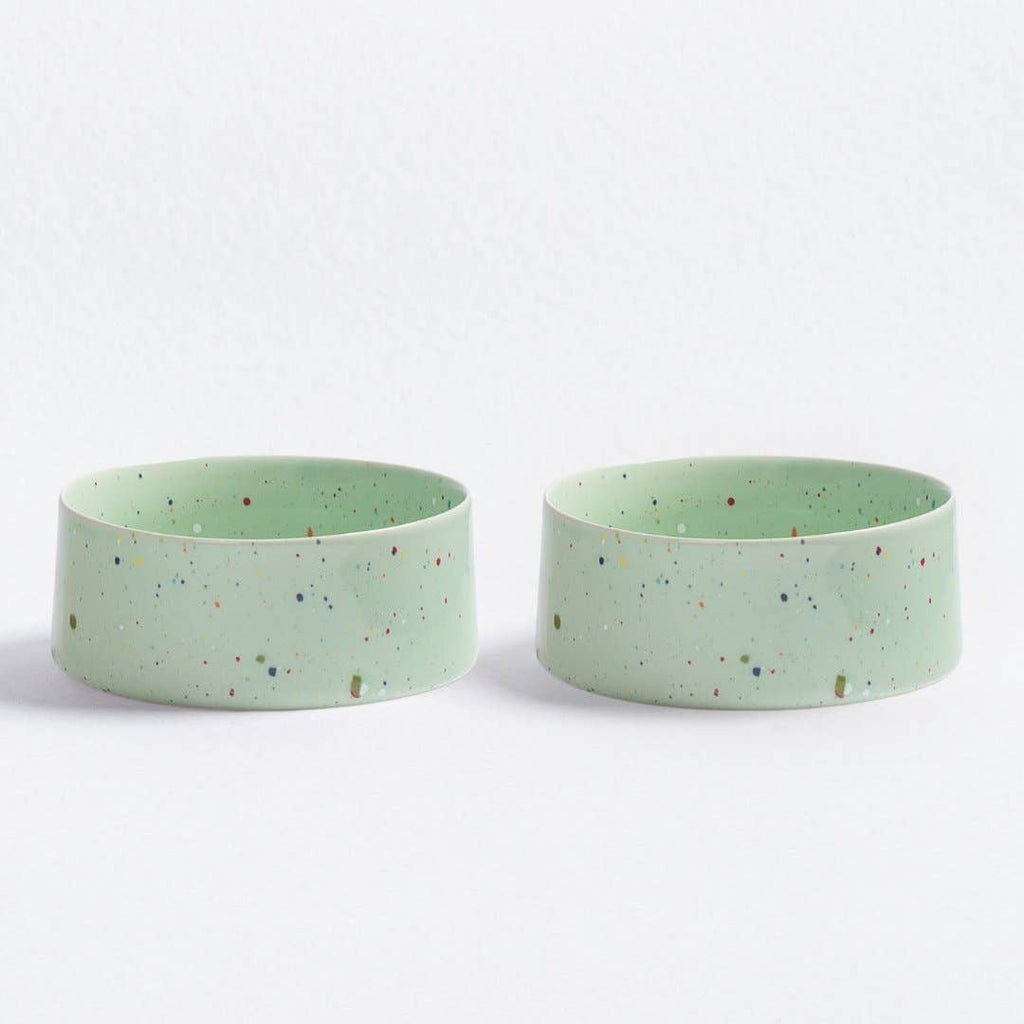 The Splatter Pet Bowl Set (Pack of 2) – Sage Green