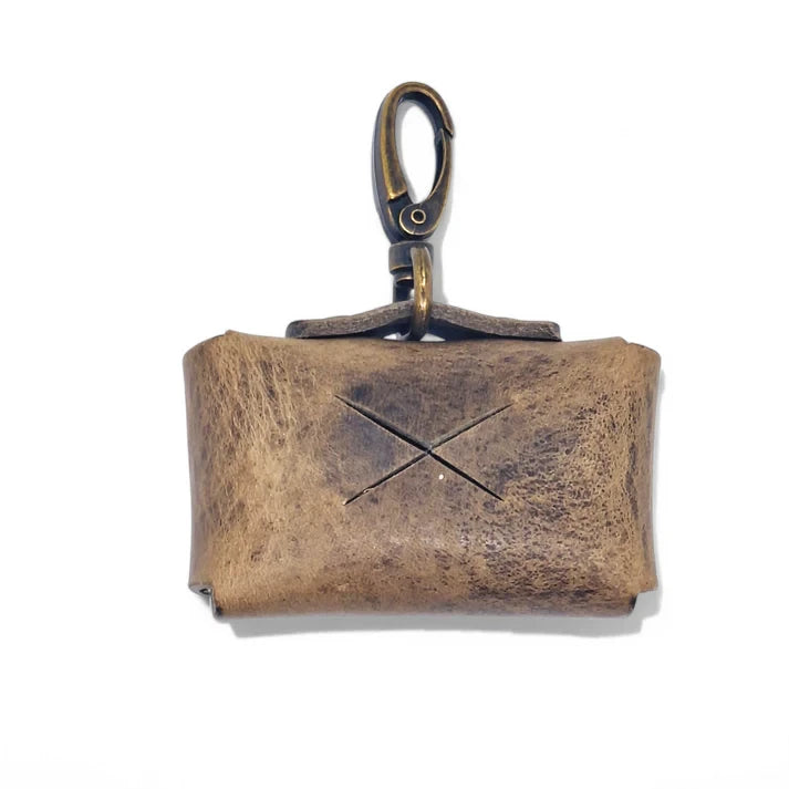 Premium Stone Leather Poop Bag Dispenser | Luxury Silent Waste Bag Holder