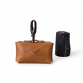 Premium Kameel / Cognac Leren Poepzakdispenser | Luxe Stille Afvalzakhouder