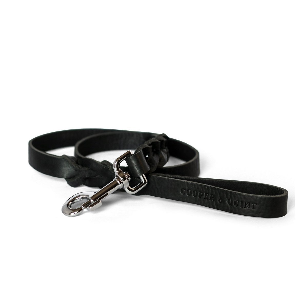 Twisted Braided Leather Dog Leash – Midnight Black | Handcrafted Artisanal Lead