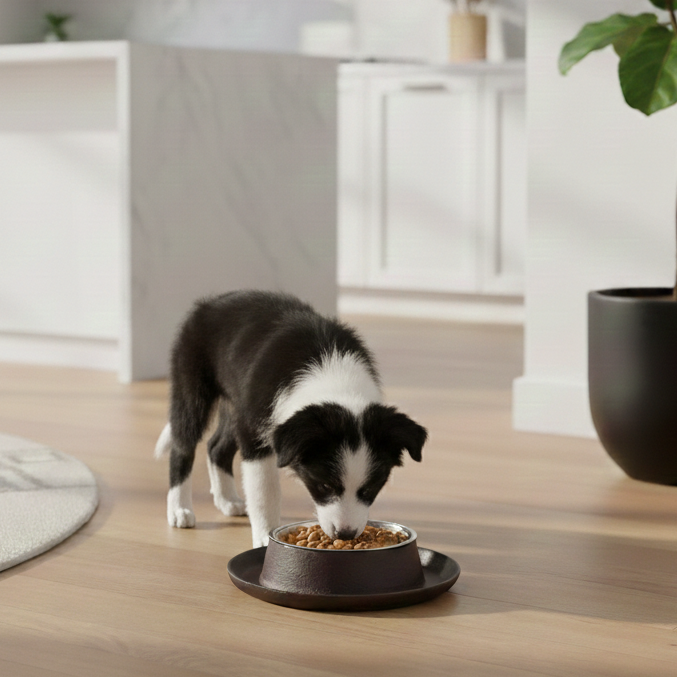 Industrial Chic Brown Iron Pet Bowl | 200ml Vintage Style Feeder