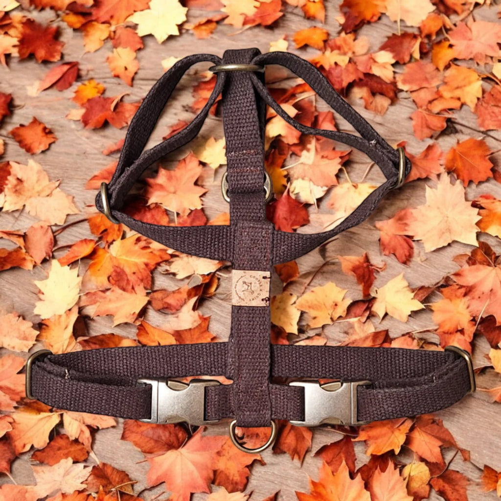 Simply Hemp Custom Dog Harness – Chestnut Brown | 100% Plastic-Free & Vegan