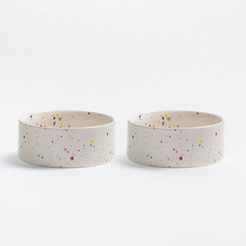 The Splatter Pet Bowl Set (Pack of 2) – Pure White