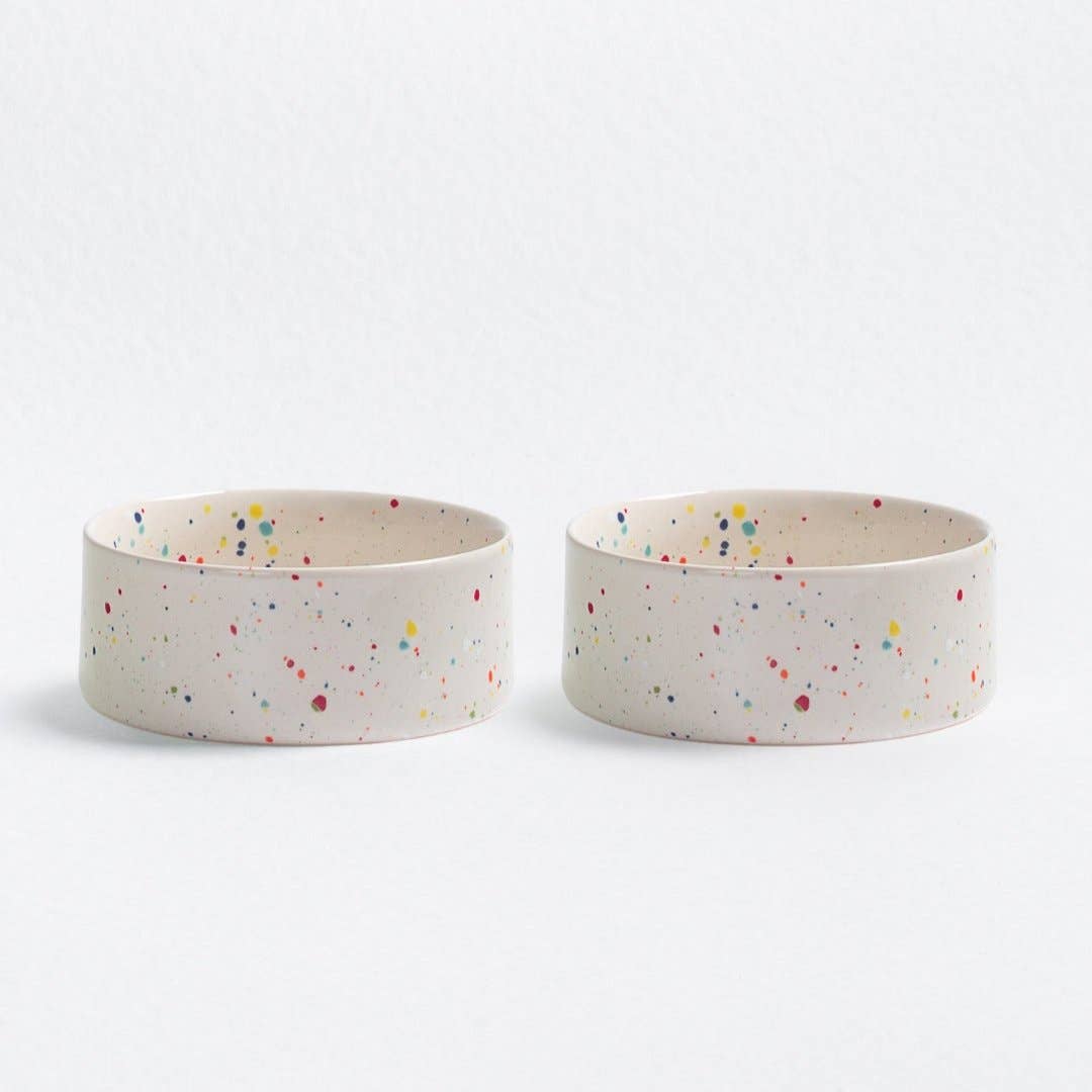 The Splatter Pet Bowl Set (Pack of 2) – Pure White