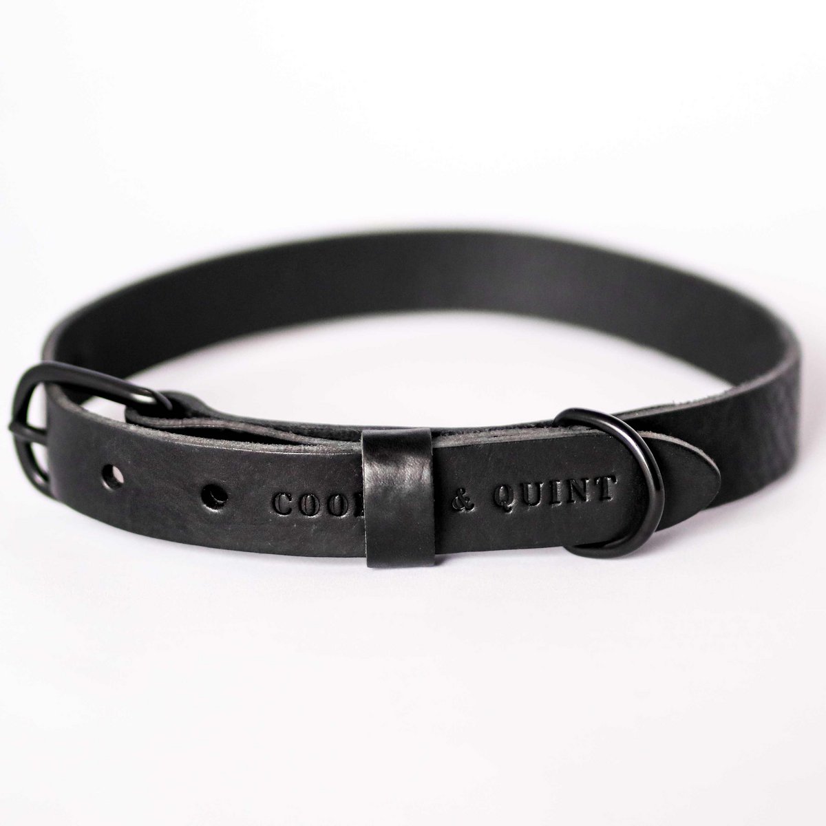 No Fuss Leather Dog Collar – Midnight Black | Minimalist Italian Leather