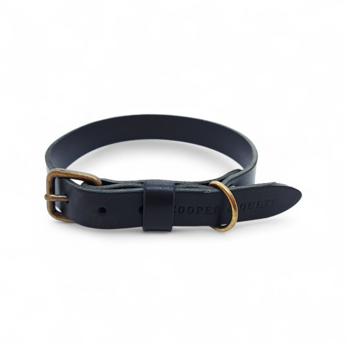 No Fuss Leather Dog Collar – Midnight Black | Minimalist Italian Leather