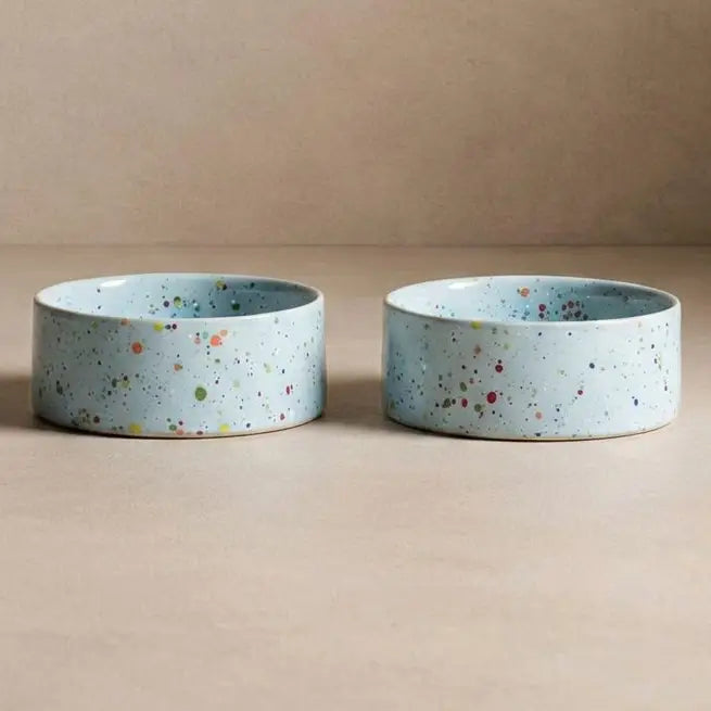 The Splatter Pet Bowl Set (Pack of 2) – Soft Blue