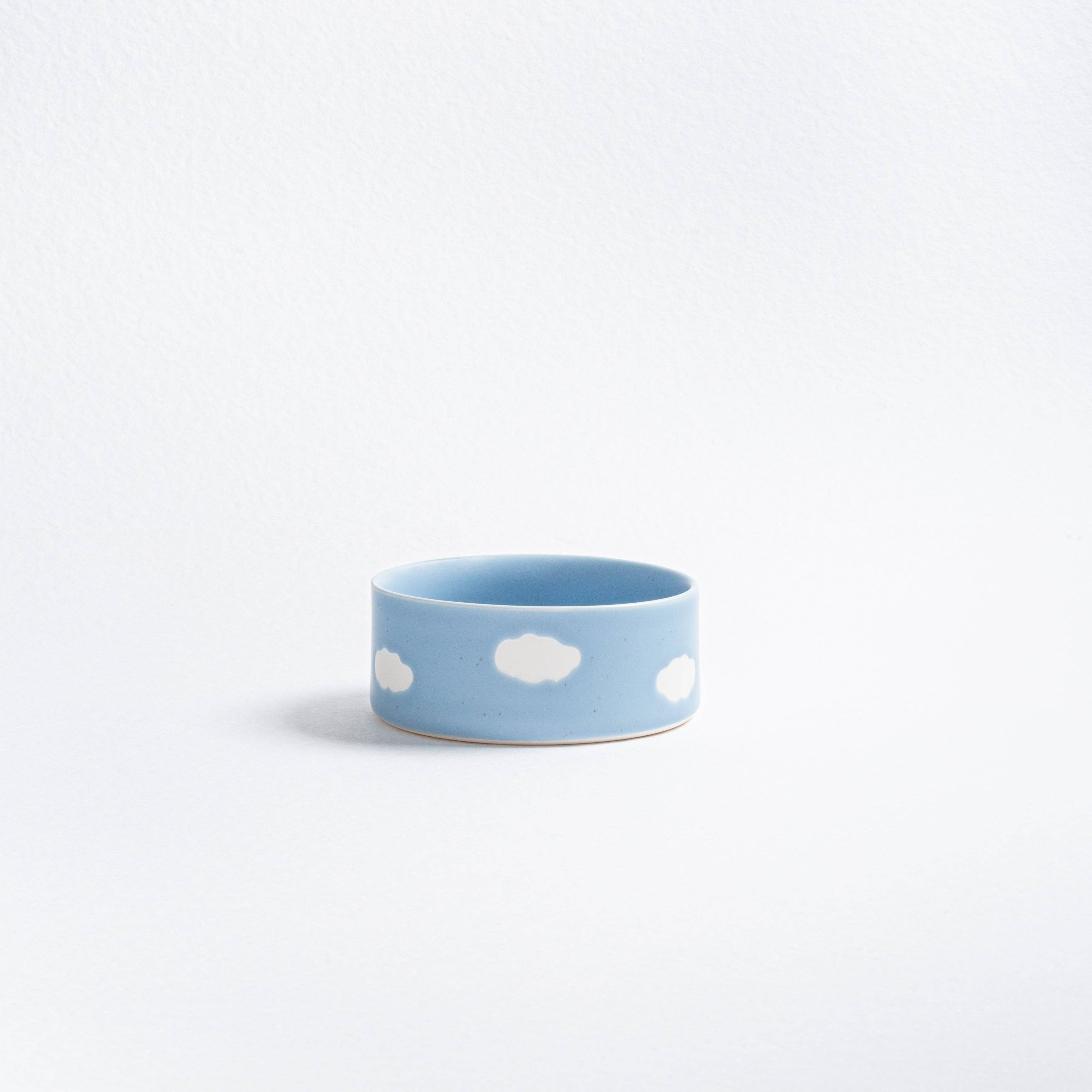 Cloud Handcrafted Stoneware Pet Bowl Set of 2 – Sky Blue