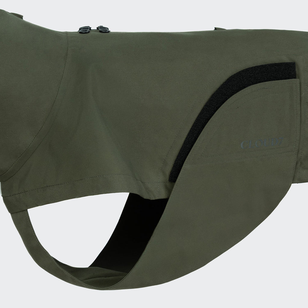 Brolly Waterproof Dog Raincoat – Dark Olive - Smiley Bark