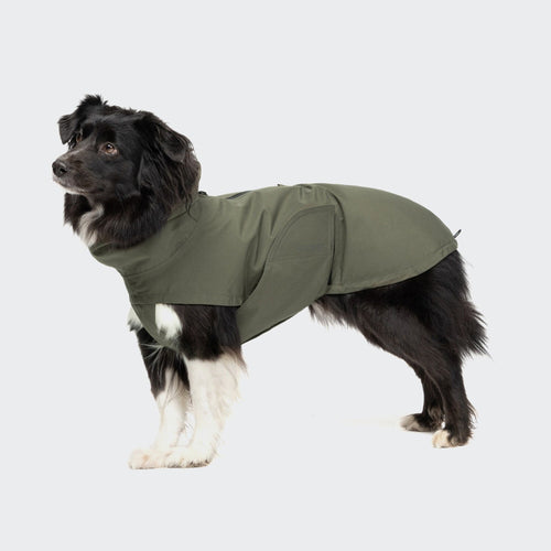 Brolly Waterproof Dog Raincoat – Dark Olive - Smiley Bark