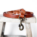 Twisted Braided Leather Dog Leash – Camel / Cognac | Handcrafted Luxury