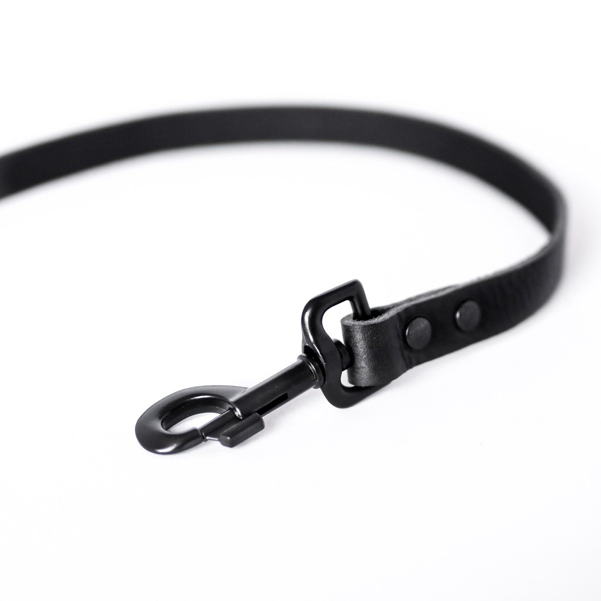 No Fuss Leather Dog Leash – Midnight Black | Minimalist Italian Leather