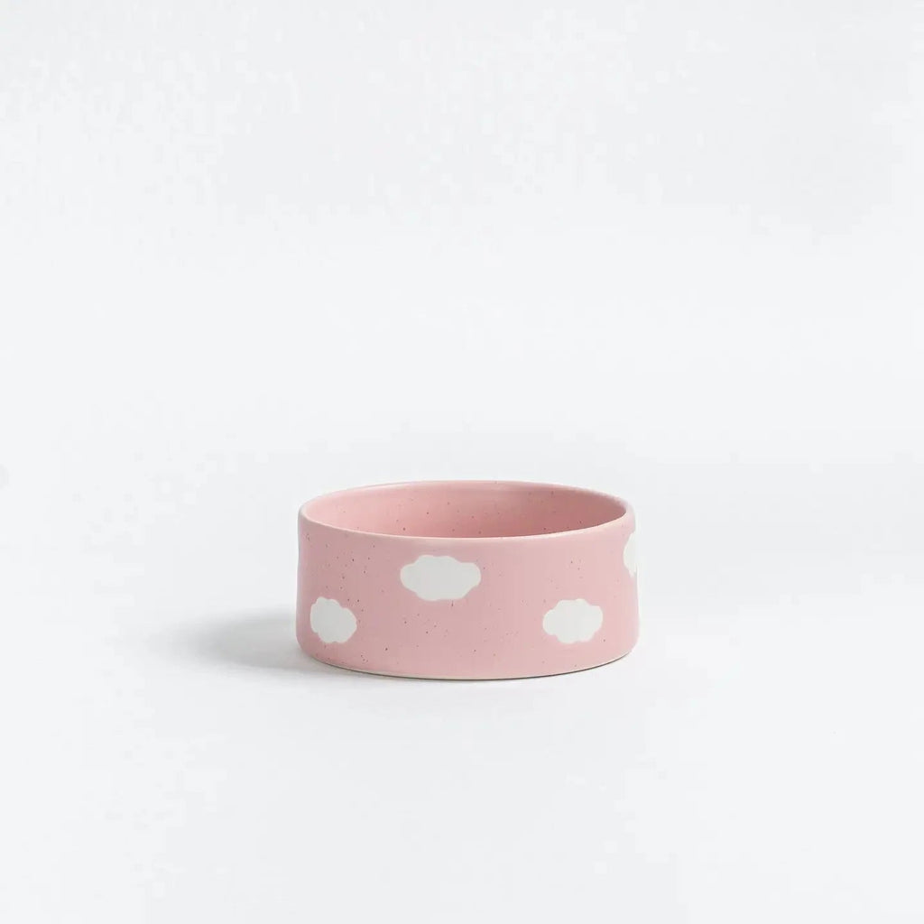 Cloud Ceramic Dog & Cat Bowls – Set of 2 - Smiley Bark