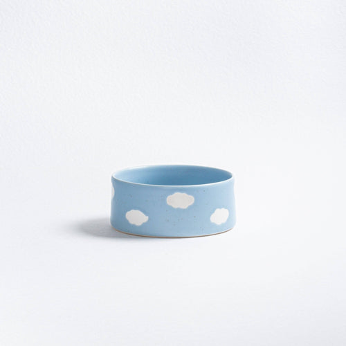 Cloud Handcrafted Stoneware Pet Bowl Set of 2 – Sky Blue - Smiley Bark