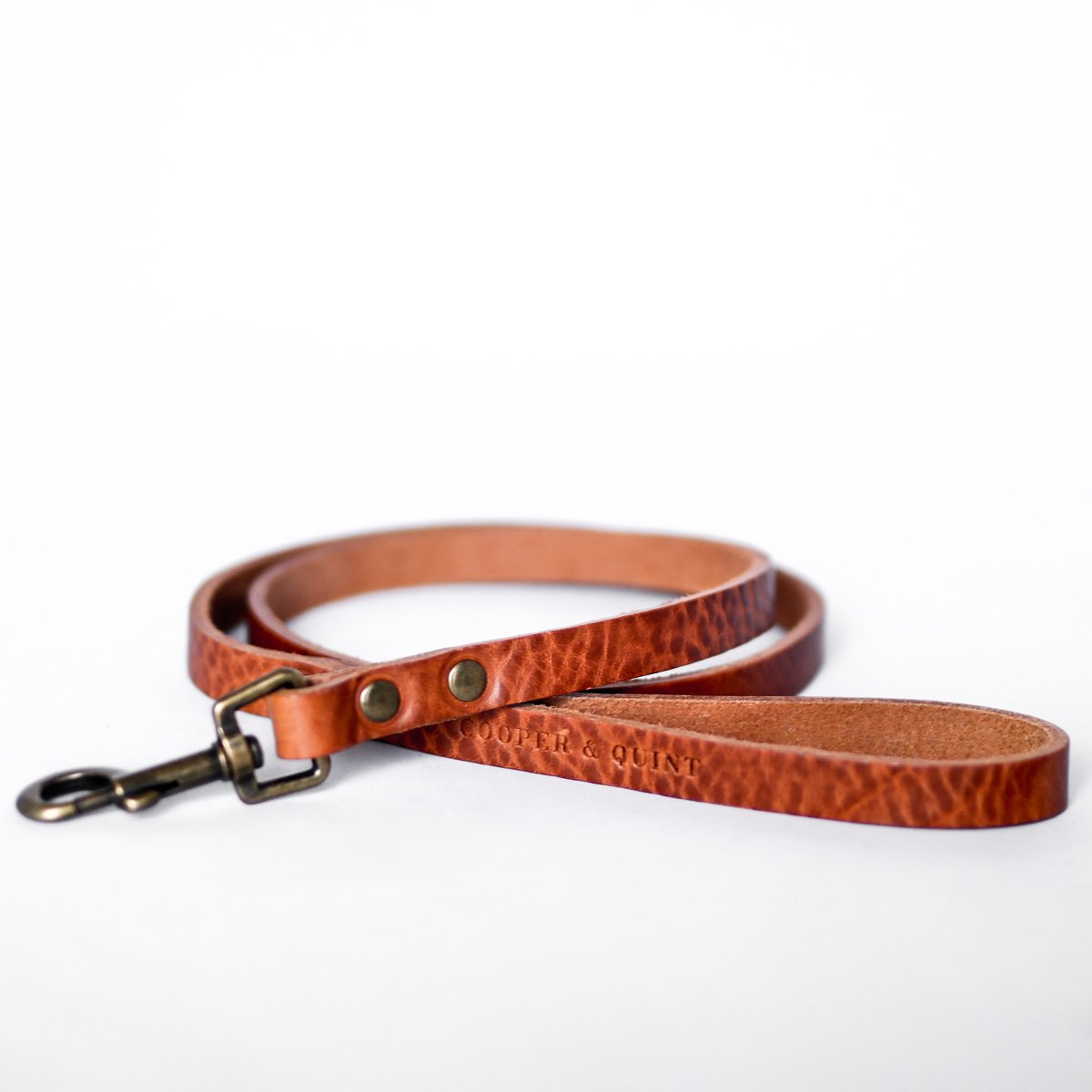 No Fuss Leather Dog Leash – Camel / Cognac | Minimalist Italian Leather