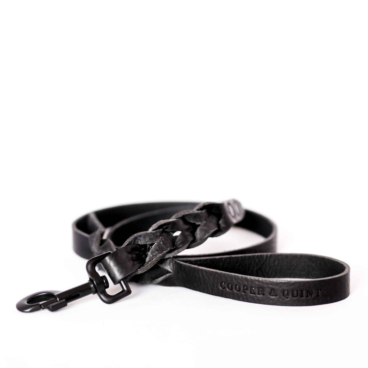 Twisted Braided Leather Dog Leash – Midnight Black | Handcrafted Artisanal Lead