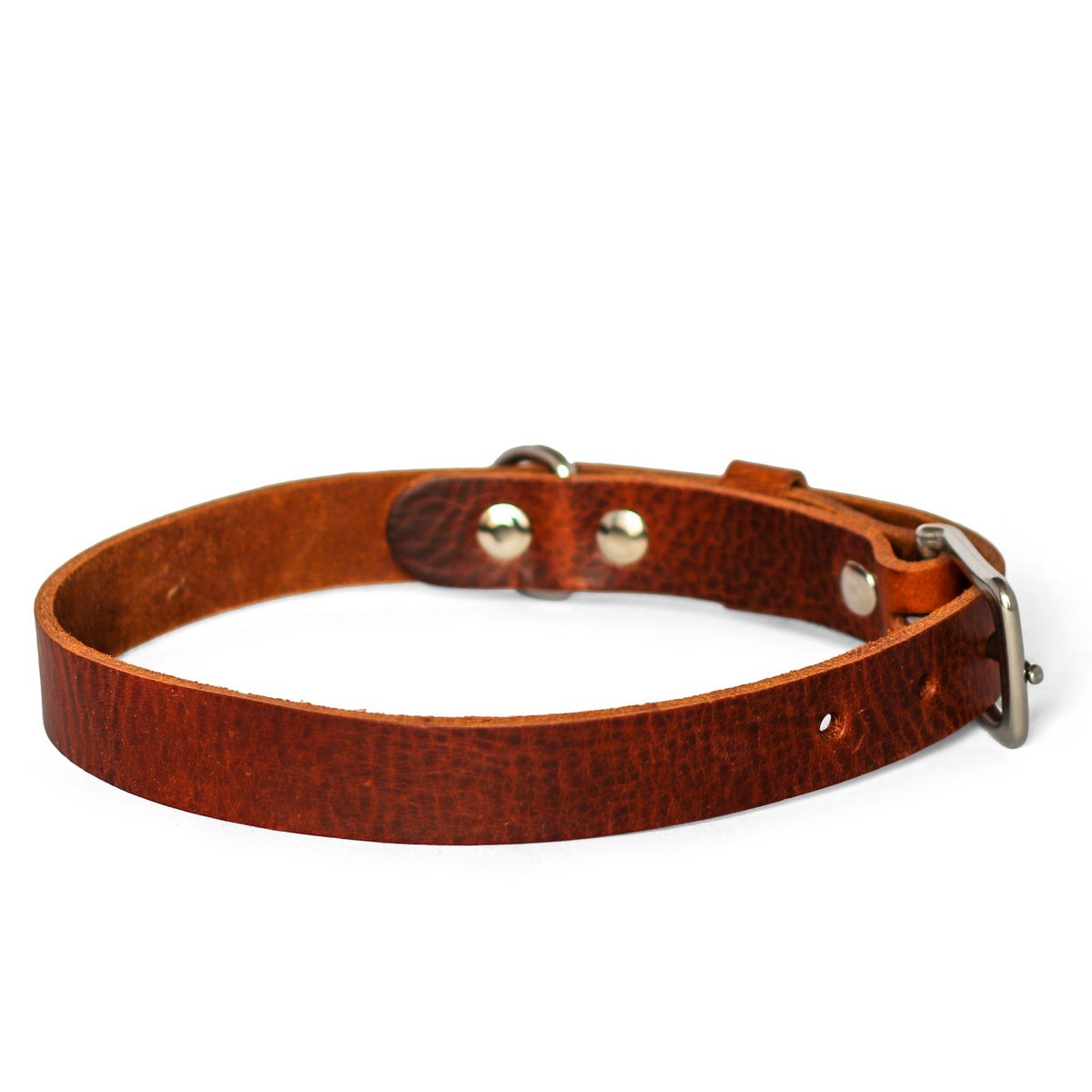 No Fuss Leather Dog Collar – Heritage Brown | Minimalist Italian Leather