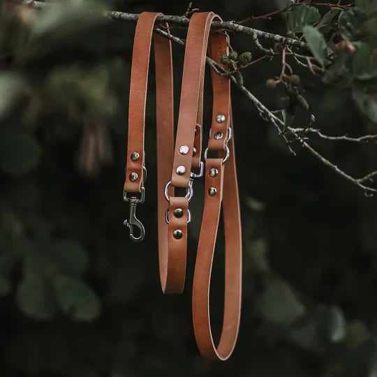 The Switch 3-in-1 Adjustable Leather Leash – Camel / Cognac