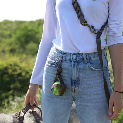 Twisted Switch 3-in-1 Braided Leather Leash – Stone Grey / Clay