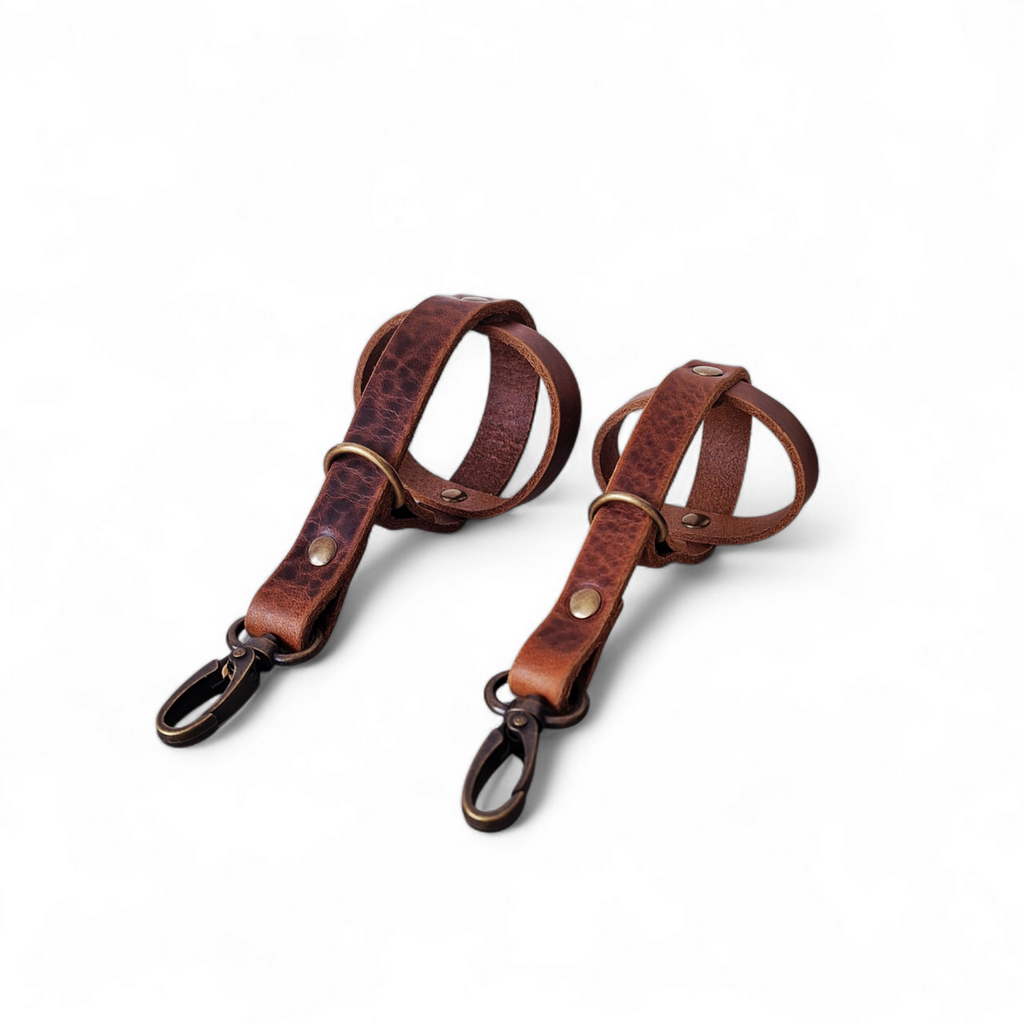 Premium Leather Hands-Free Tennis Ball Holder – Chocolate Brown