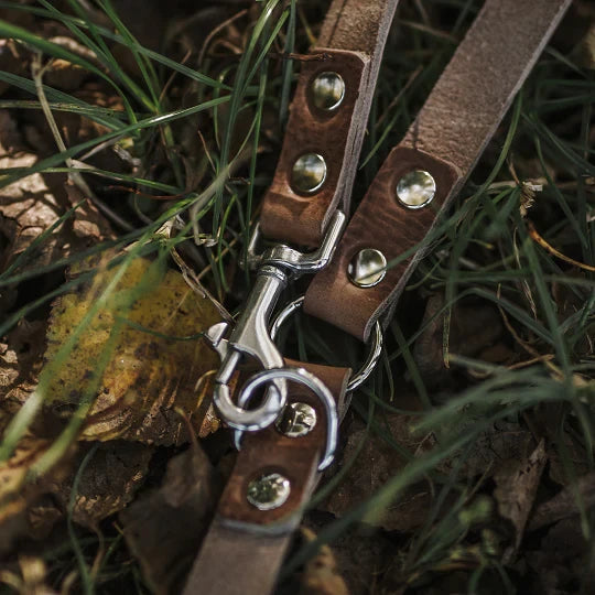 The Switch 3-in-1 Multi-Functional Leather Leash – Stone Grey / Clay