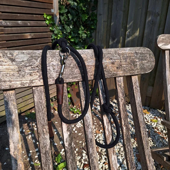 Just Cotton 3-in-1 Adjustable Rope Leash – Midnight Black | Organic & Soft-Grip
