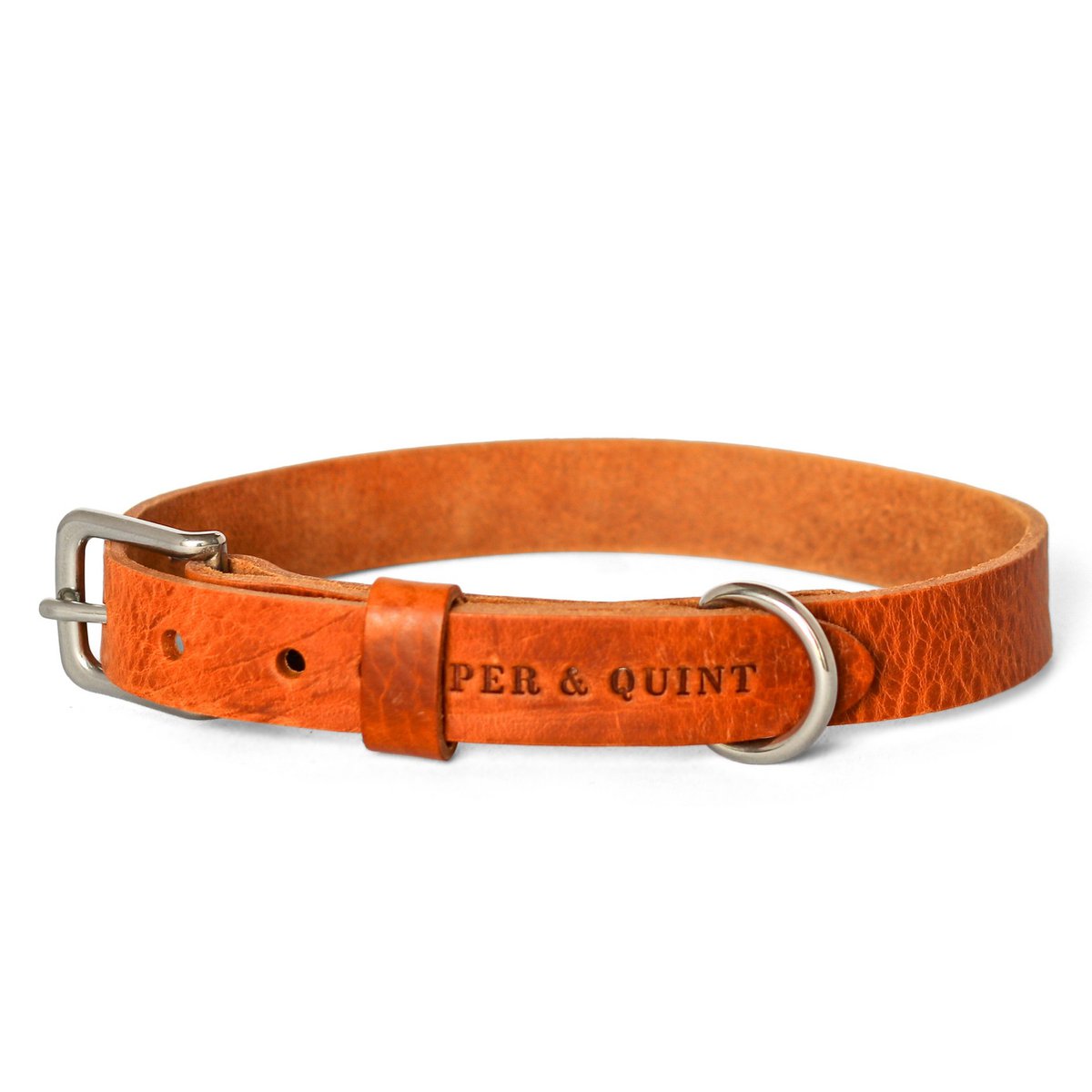 No Fuss Leather Dog Collar – Camel / Cognac | Minimalist Italian Leather