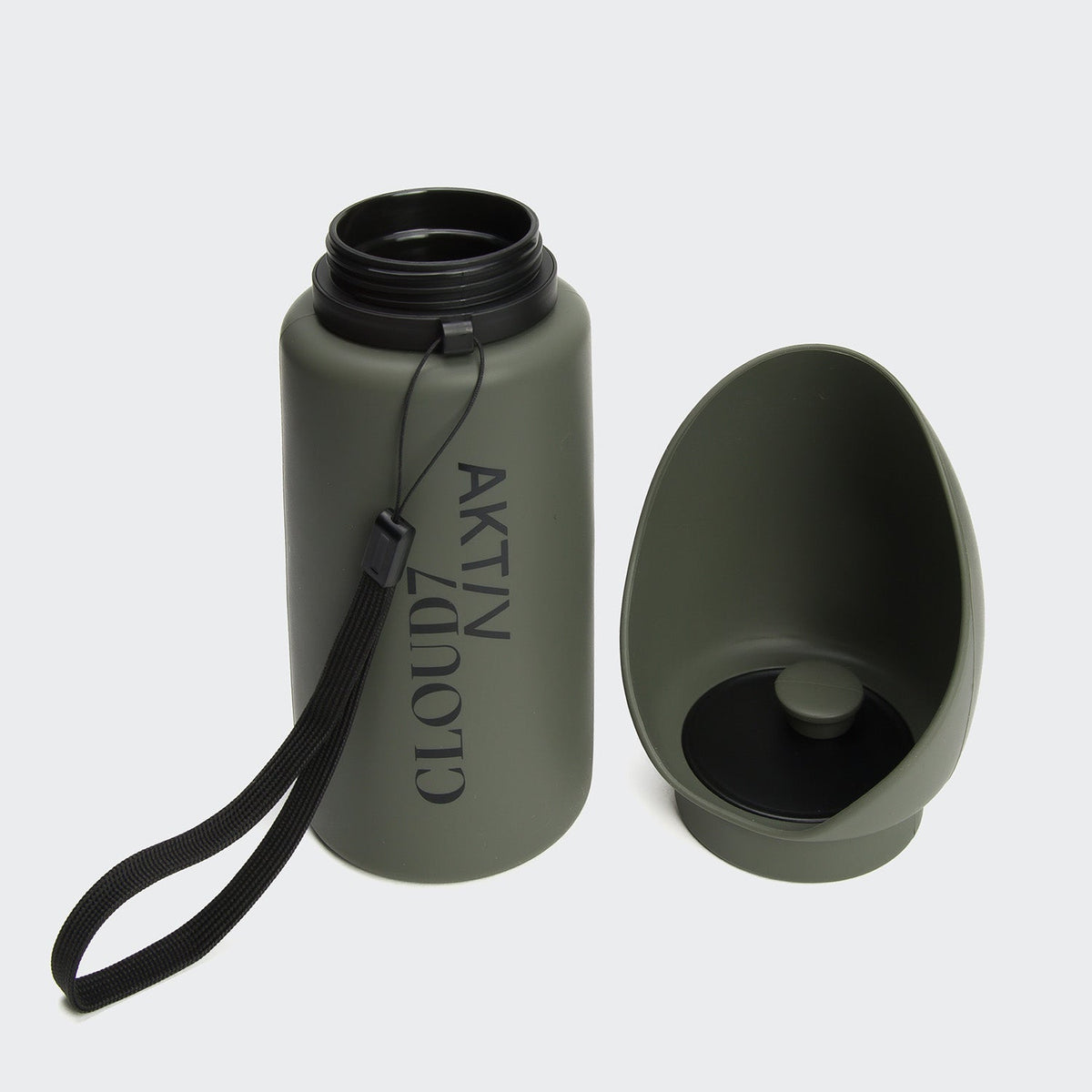 Foldable Dog Water Bottle – Dark Olive - Smiley Bark