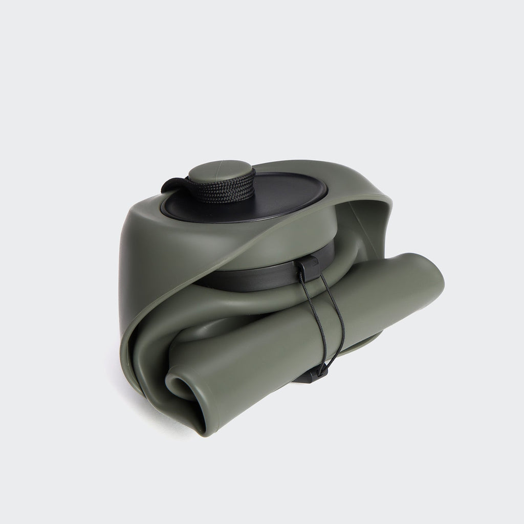 Foldable Dog Water Bottle – Dark Olive - Smiley Bark